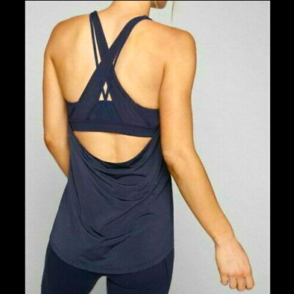 Athleta built in strappy bra racerback tank top